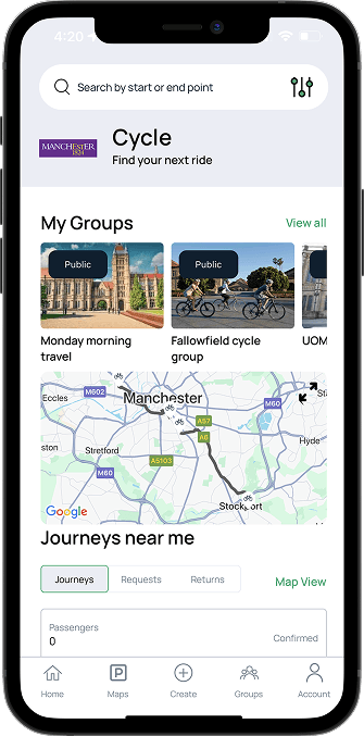 University campus parking and travel